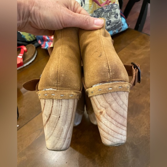 Free People Bungalow Clog Tan Leather Ankle Boots 9 - Picture 9 of 13